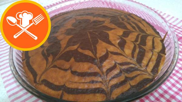 Συνταγή κέικ ζέβρα με σχέδια Ebru